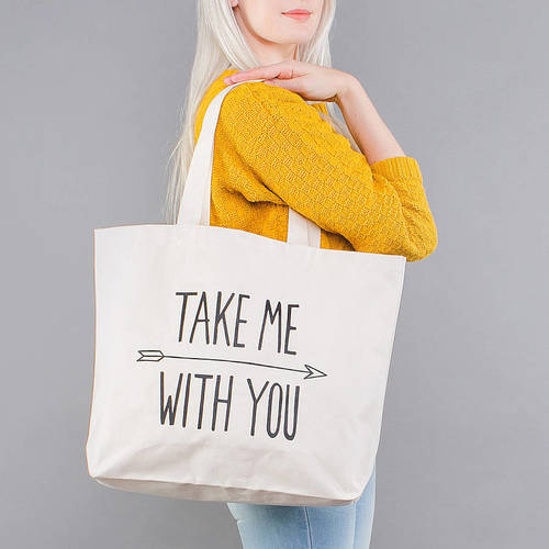 Printed Promotional Bags - Canvas, 30x30x10 cm , Customized Design, Short Handle, Zipper Closure, Ideal for Retail and Cosmetics Use
