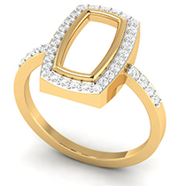 18K Yellow Gold Ring With Diamond