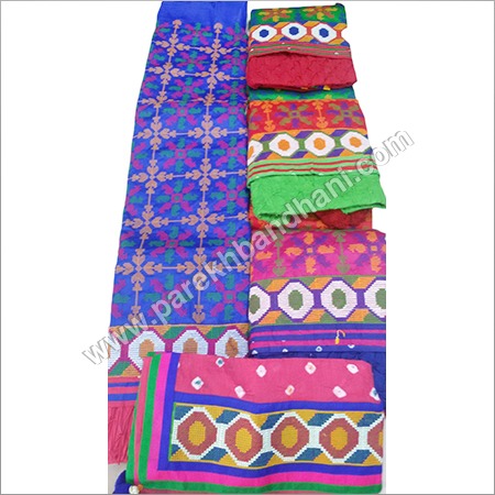 Bandhani Cotton Silk Dupatta Work Dress