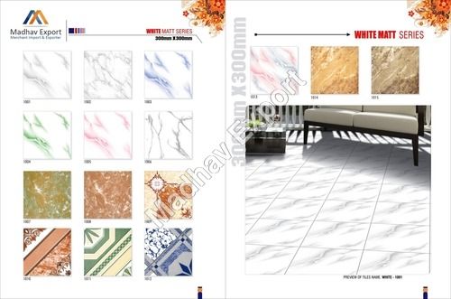 White Matt Ceramic Color Floor Tiles