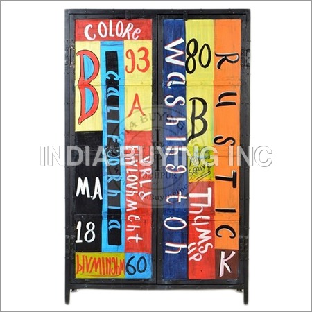 Antique And Vintage Painted Industrial Cabinet
