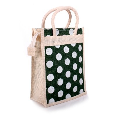 Jute Bag With Polka Dots