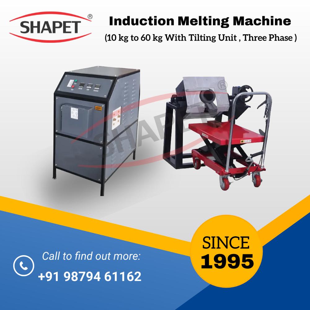 Induction Based Gold Melting Machine 10 Kg. With Tilting Unit Capacity: 8 Kg/hr