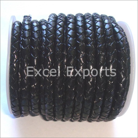 Black Braided Leather Cord