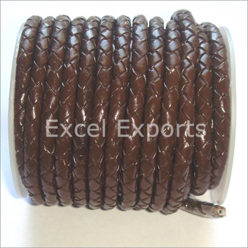 Brown Color Braided Leather Cord Leather Diameter: 1Mm Millimeter (Mm)