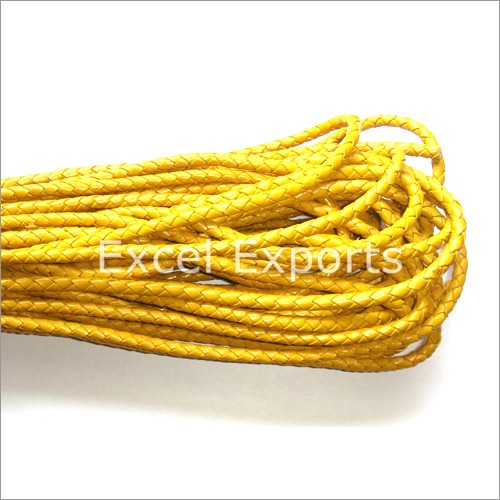 Braided Yellow Leather Cords Leather Diameter: 1Mm Millimeter (Mm)