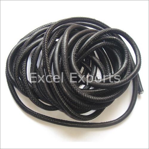 Sheep Nappa Leather Cord - 3mm 4mm 5mm 6mm Sizes | Black Color Elegant Look Lightweight Perfect Finish Stitched Design Available in Various Spool Lengths