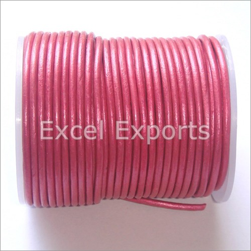 Metallic Leather Cords - Premium Quality 1mm Round Leather in Stunning Pink | Excellent Finish, High Strength, Lightweight Design, Available in Various Sizes
