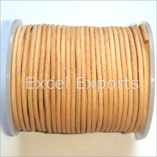 Yellow Natural Round Leather Cords