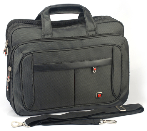 Bags - Polyester 17x12x5 Inches, Black | Zipper Closure, Water Resistant, Padded Laptop Sleeve, Multiple Pockets, Adjustable Strap