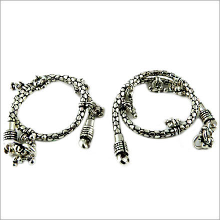Oxidized Plain 925 Sterling Silver Anklet
