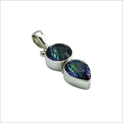 Impressive Mystic Topa 925 Sterling Silver Pendant