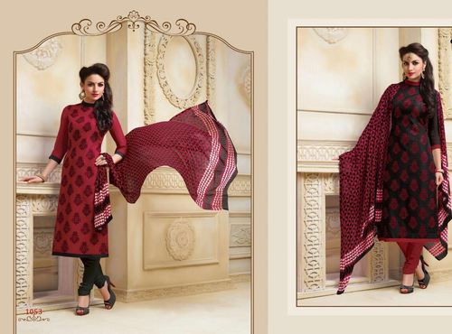 Long Fancy Designer Suit - Cotton, 54 Inches, Maroon | Elegant Design, Stylish Look, Customizable Size, Fine Stitching