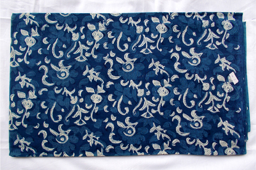 New floral Jaal Indigo Dabu Blue Hand Block Printed