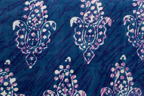 Big Mughal Paisley Hand Block Printed Indigo Dabu Fabric Design18