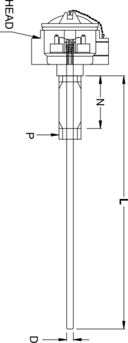 Thermocouple With Weatherproof Enclosure & Nipple