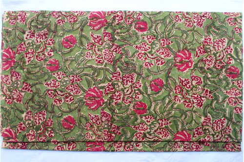 Old Traditional Mughal Flower Jaal Hand Block Print 100% Cotton Fabric