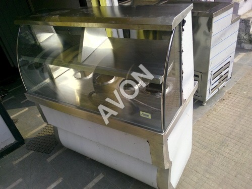 Curve Golgappa Counter - Stainless Steel, 5-6 Width x 3.5 Height | Electric Powered for Hotel Use