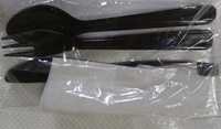 Premium Disposable Cutlery Kit - Plastic Material | Heavy Weight, Sturdy Design, Easy To Clean, Airtight Packaging, Reusable For Various Occasions
