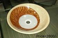 Resin Wash Basin - Round 15x15x5 Inches, Beige | Durable Resin Material, Stain Resistant, Easy To Clean, Stylish Design, Water-resistant