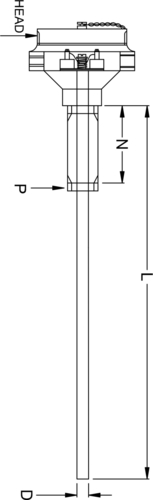 THERMOCOUPLE WITH FLAME PROOF ENCLOSURE AND NIPPLE ASSEMBLY