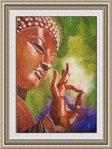 Buddha Head Oil Painting