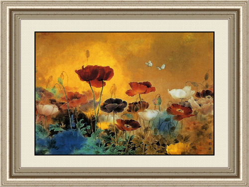Famous Artist Paintings 0007 - Canvas & Frame, 16x16 Inches, Gold | Matte Finish, Floral Wall Art, Home Décor