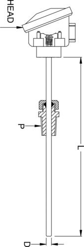 THERMOCOUPLE WITH WEATHERPROOF SMALL ENCLOSURE ASSEMBLY