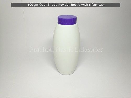 White Oval Shape Talcum Powder Bottle