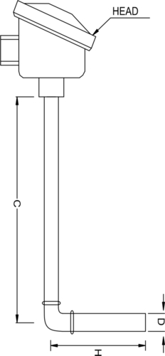 a Angle Type a Thermocouple Assembly