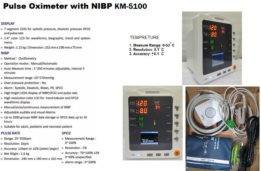 Table Top Pulse oximeter with NIBP