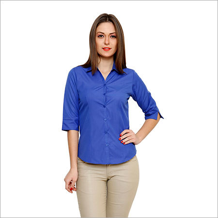 Ladies Plain Cotton Formal Shirt