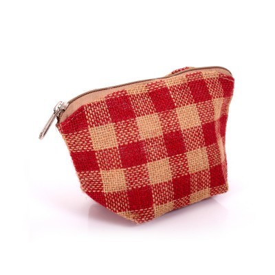 Jute Checked Purse