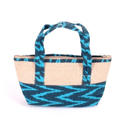 Jute And Ikat Hand Bag