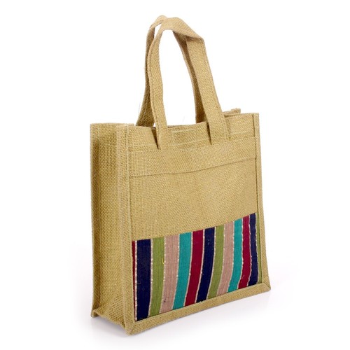 Jute Bag With Stripes