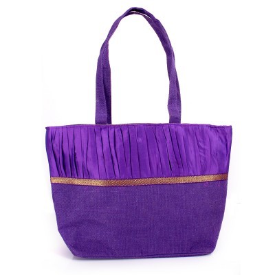 Hand Bag - Jute And Brocade