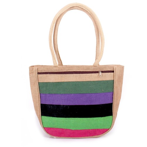 Jute Hand Bag With Zipper
