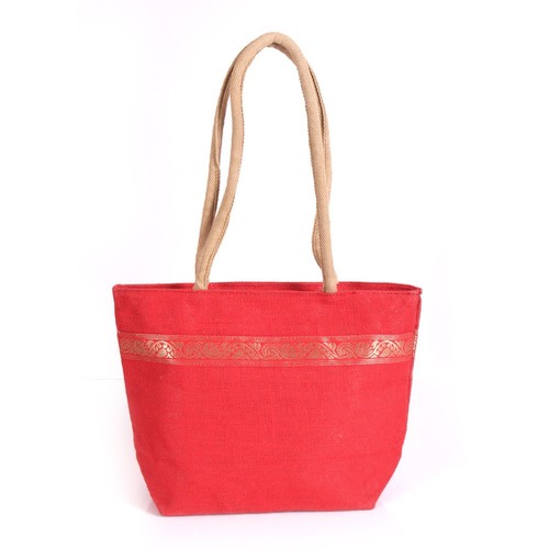 Jute Hand Bag With Zari