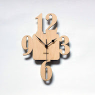 Designer Wall Clocks Cutting Services - Wood 12x12 Inches Beige