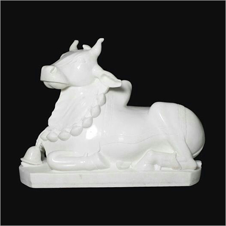 Marble Cow Calf Statue