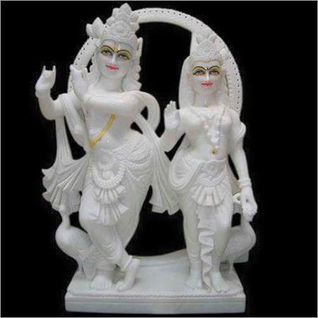 Marble Stone Radha Krishna Statue