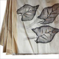 Gray Hand Printed Saree