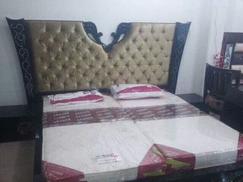Designer Beds - Wood & Fabric, 6ft x 5ft, Brown | Luxury Comfort, Elegant Design, Sturdy Frame, Ergonomic Support