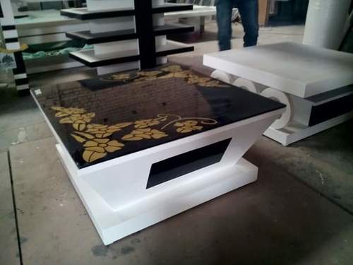 Designer Center Tables - Wood and Glass, 36x36x18 Inches, White | Elegant Design, Space Saving, Easy Assembly