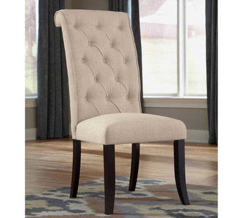 Designer Dining Chair - Fabric & Wood, 48x20x24 in, Beige | Elegant Design, Comfortable Seating, Durable Frame