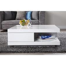 Designer Center Table - High-Gloss Finish, 100x60x40cm, White | Stylish Design, Ample Storage, Easy Assembly