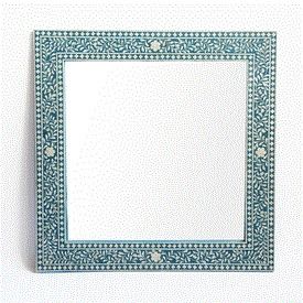 Square Blue Inlay Mirror
