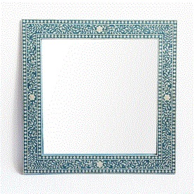 Square Blue Inlay Mirror