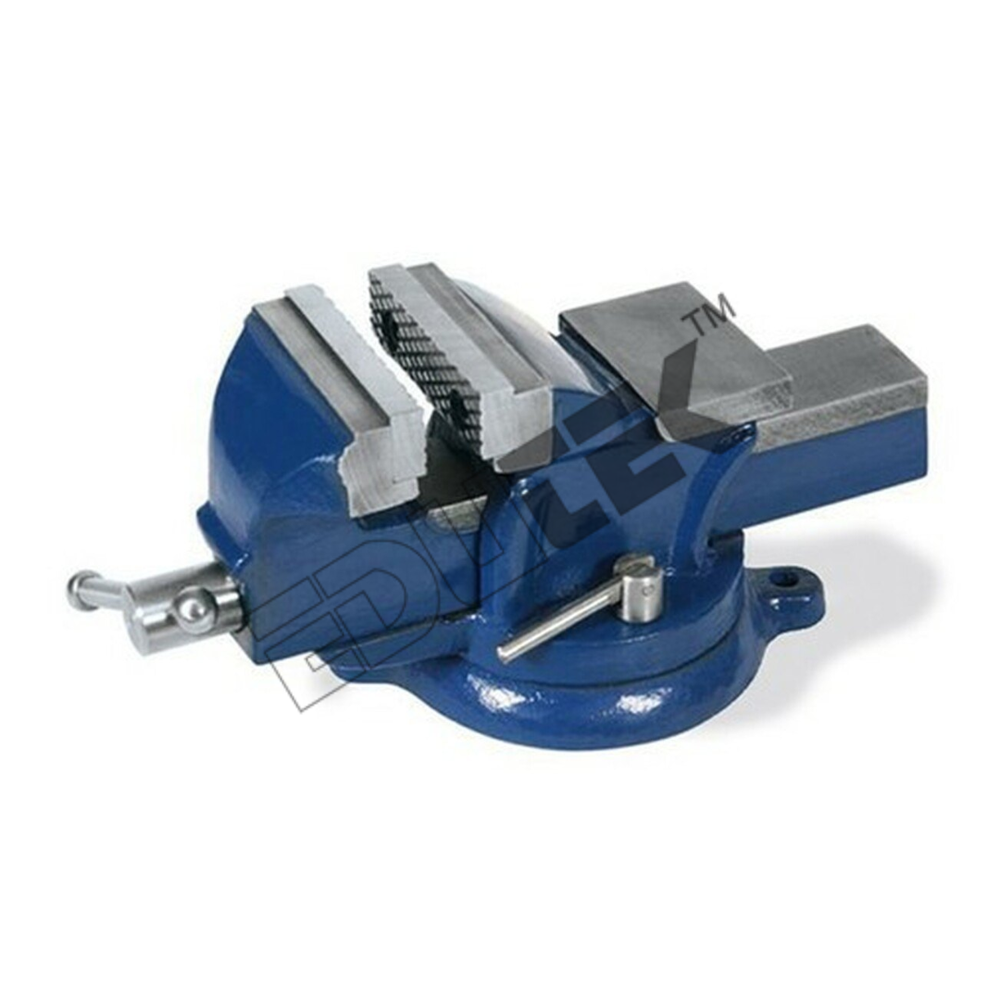 Heavy Duty Bench Vice - Cast Iron, Hardened And Knurled Carbon Steel Jaws | Swivel Base For Enhanced Versatility And Precision