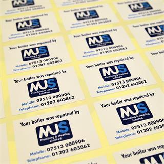 Printed Self Adhesive Sticker Label - Gummed Adhesive Paper Rectangle Shape White Color | Moisture Resistant Durable Multi-Application